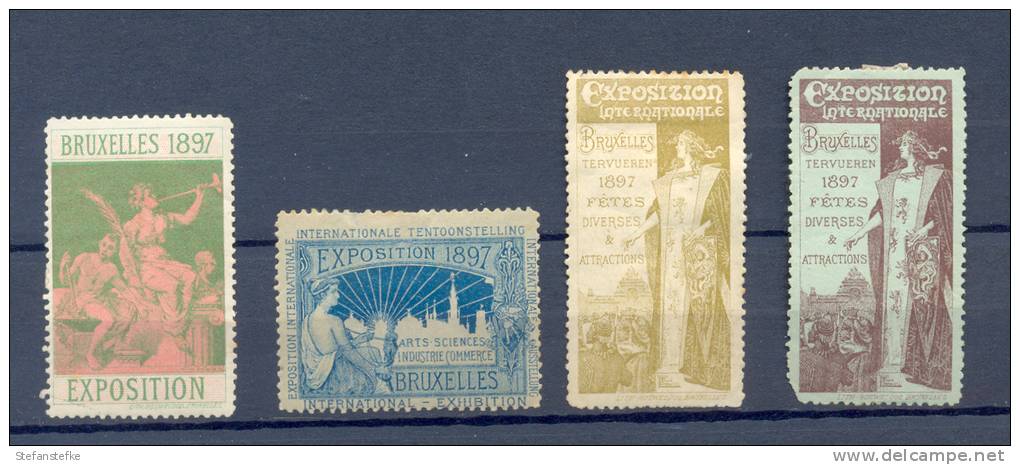 Belgie - Belgique Ocb Nr :  EXPOSITION 1897 BRUXELLES *  MH  (zie Scan) 1 Timbre Avec Aminci - Erinnophilie [E]