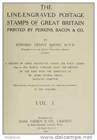 EBook: "The Line Engraved Postage Stamps Of Great Britain" By Bacon. 2 Volumes - Otros & Sin Clasificación