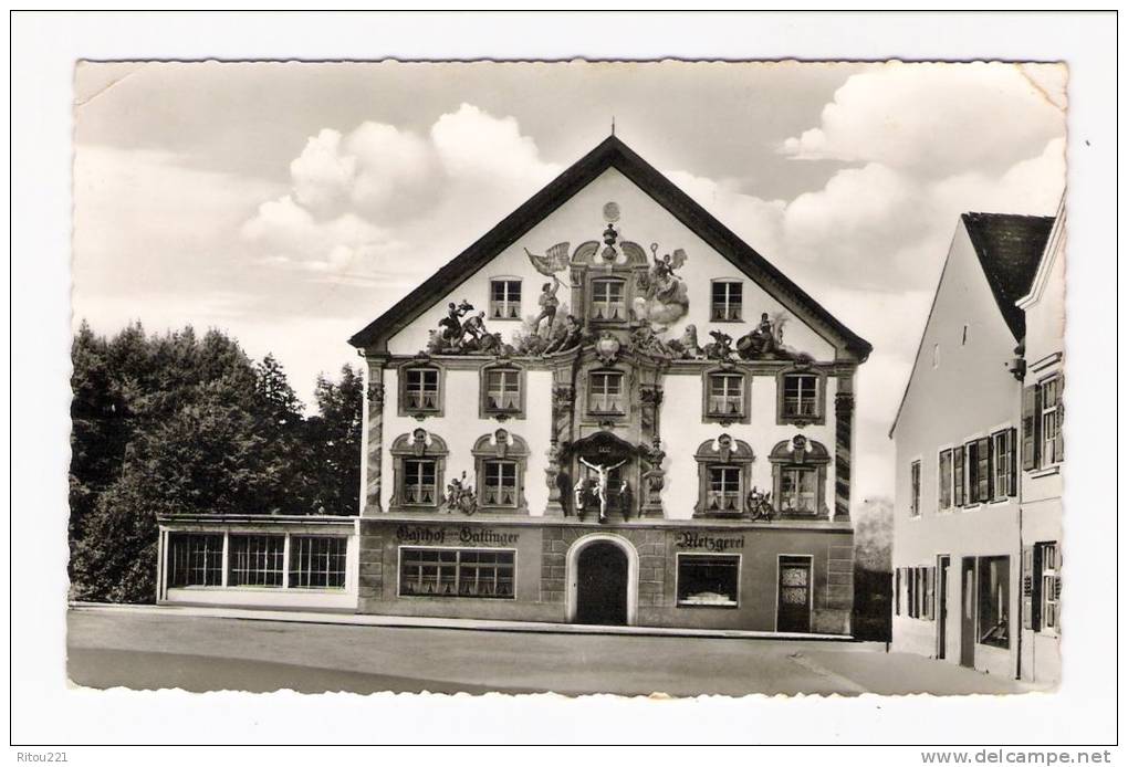 Allemagne - Weilheim Oberbayern - Gasthof Gattinger METZGEREI - N° 812 - Restaurant Boucherie - Statues Dessin Sur Mur - Weilheim
