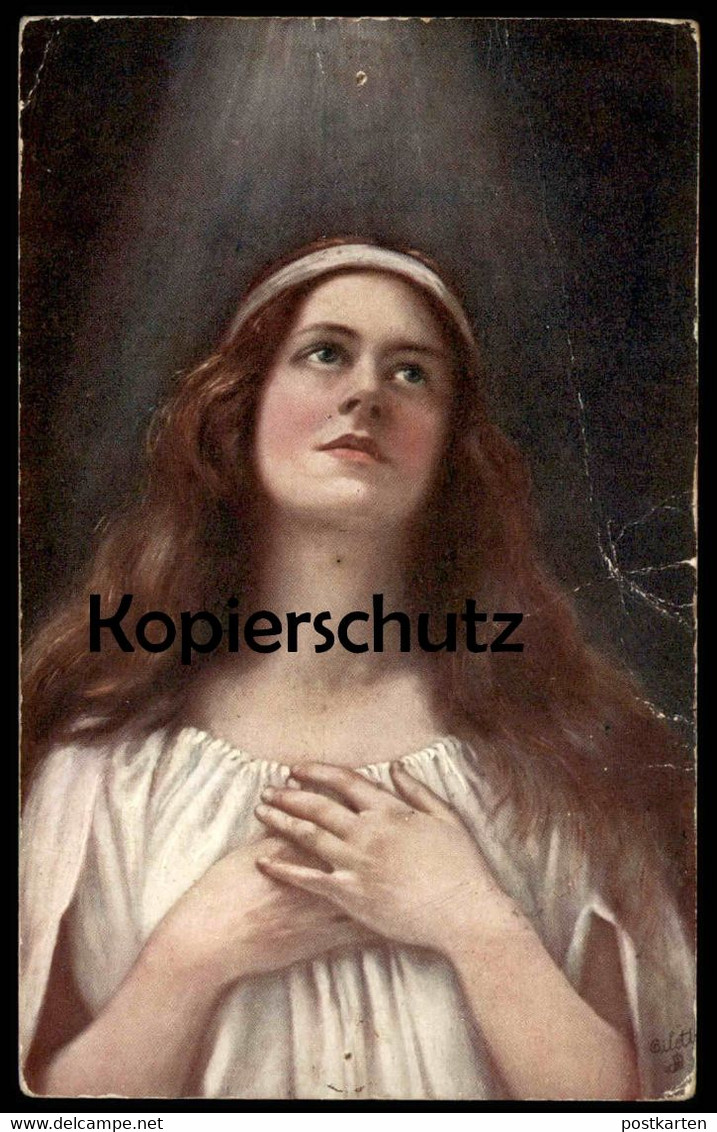 ALTE POSTKARTE RAPHAEL TUCK SERIE NO. 9378 OILETTE Postcard Believing Woman Femme Gläubige Frau Postcard Ansichtskarte - Otros & Sin Clasificación