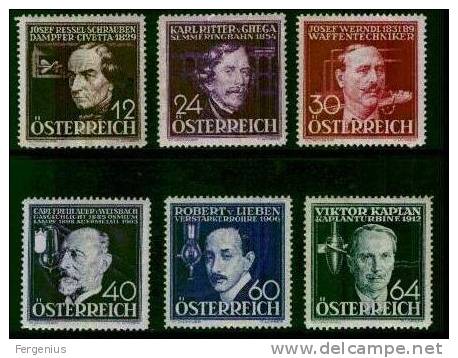 1936- Tecnici E Inventori - U. 489/94 - Mi. 632-637 - 6 W -MLH* - Ungebraucht