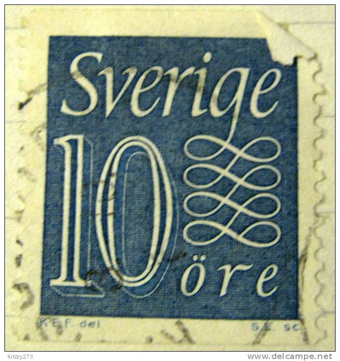 Sweden 1951 Numeral 10ore- Used - Ungebraucht