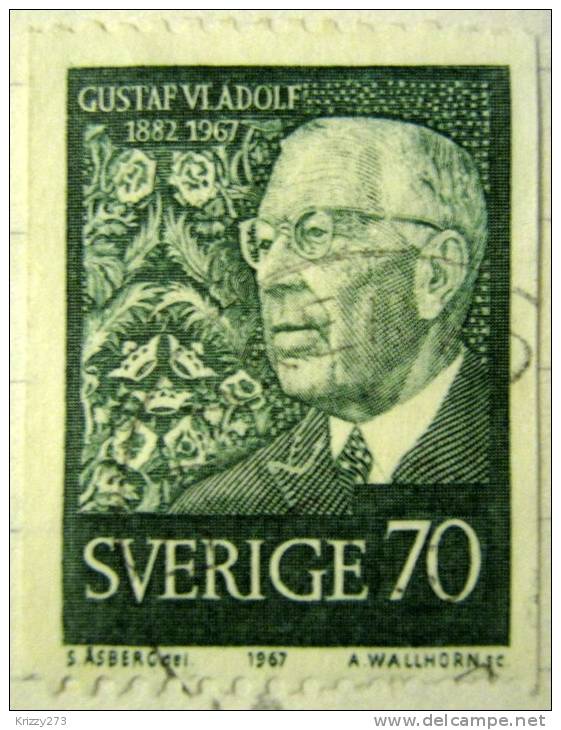 Sweden 1967 King Gustav VI 85th Birthday 70ore - Used - Used Stamps