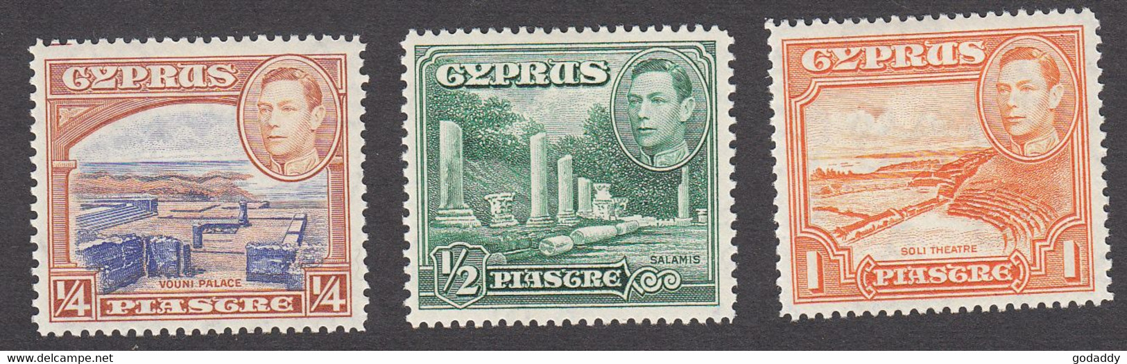 Cyprus 1938  3 Values  1/4pi, 1/2pi, 1pi   SG151, SG152, SG154    MH - Cyprus (...-1960)