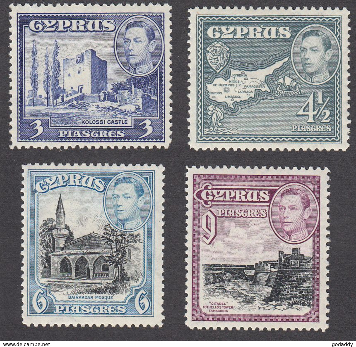 Cyprus 1938  4 Values   3 Pi, 41/2 Pi, 6pi, 9 Pi.   SG156a, SG157, SG158, SG159     MH - Zypern (...-1960)