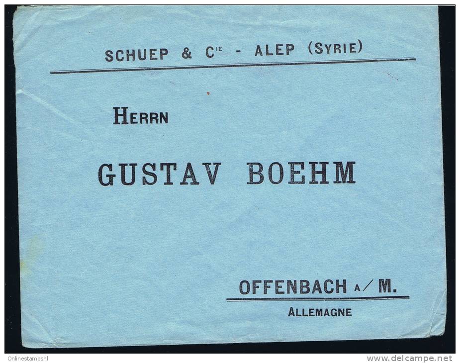 Syria/ Syrie, Cover To Offenbach Germany With Maury 189 (1926) - Briefe U. Dokumente