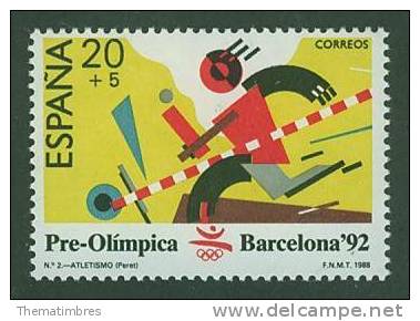 T0581 Athletisme 2580 Espagne 1988 Neuf ** Jeux Olympiques De Barcelone - Athletics