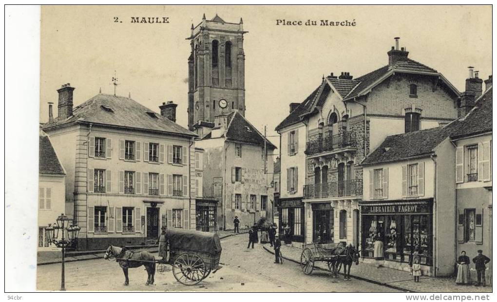 CPA ( 78)   MAULE     Place Du Marché - Maule