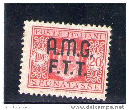 A.M.G. F.T.T. 1947 SEGNATASSE ** TIMBRINO DI GARANZIA BOLAFFI - Strafport