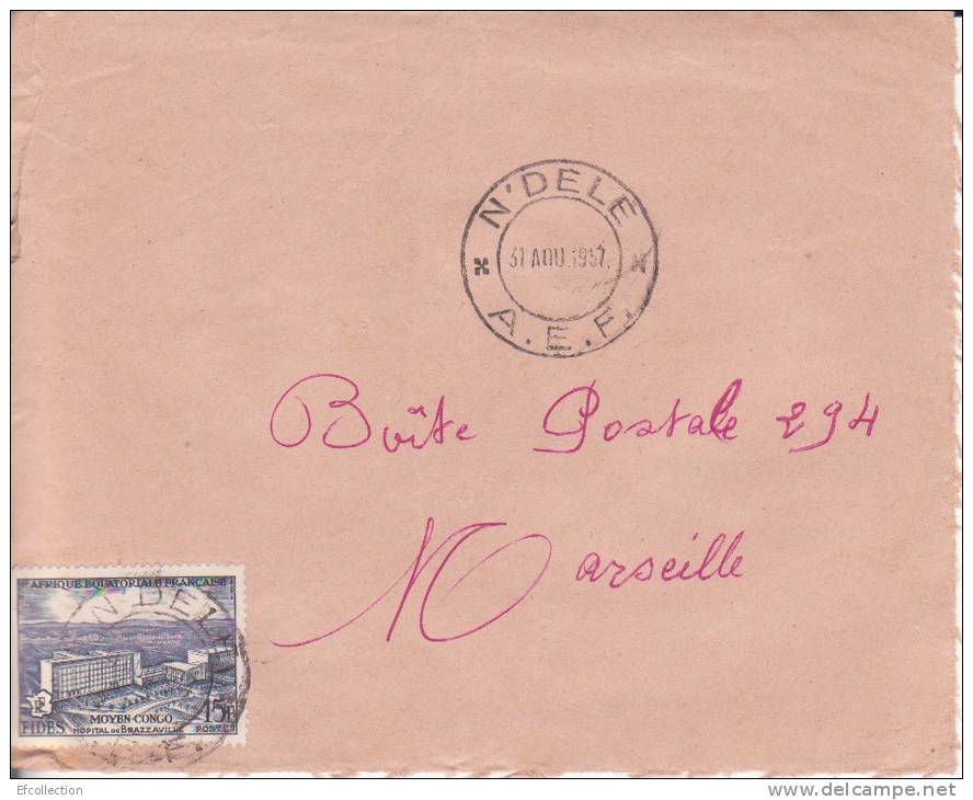 NDELE - OUBANGUI - Afrique,colonies Francaises,avion,lettre,m Arcophilie - Lettres & Documents