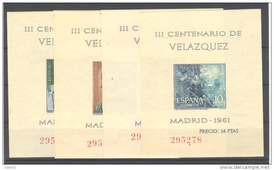 ES1344-L1754TAPO.España  .Spain.Espagne.Pintor Velazquez. 1961.(Ed 1344/7**),sin Charnela. LUJO - Otros & Sin Clasificación