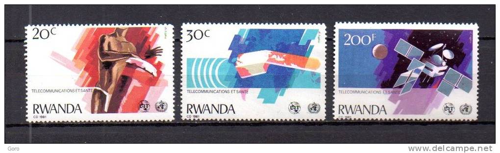 Rwanda     1981  .-   Y&T Nº    1008/1009 - 1015 - Oblitérés