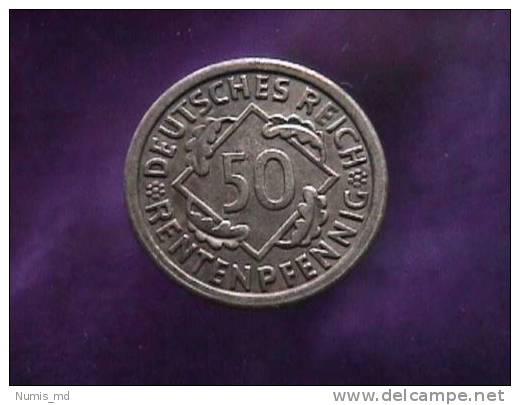 SEHR SELTEN - ULTRARARE : 50 Rentenpfennig 1923 F *SS/VZ*  (J310) - 50 Rentenpfennig & 50 Reichspfennig