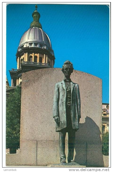 USA – United States, Abraham Lincoln Statue, Springfield, Illinois, 1960s Unused Postcard [P8018] - Springfield – Illinois