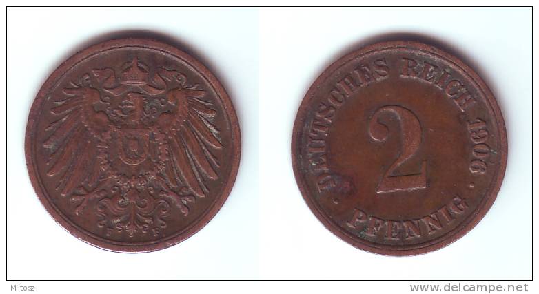 Germany 2 Pfennig 1906 F - 2 Pfennig