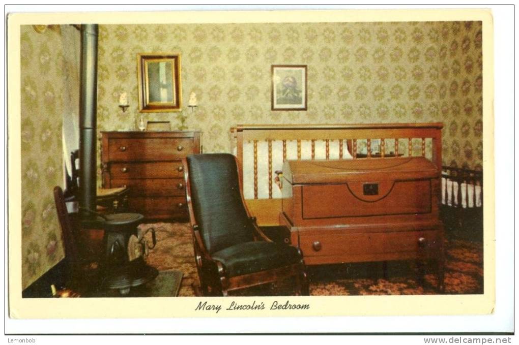 USA – United States, Mary Lincoln's Bedroom, Abraham Lincoln's Home, Springfield, Illinois, Unused Postcard [P8020] - Springfield – Illinois