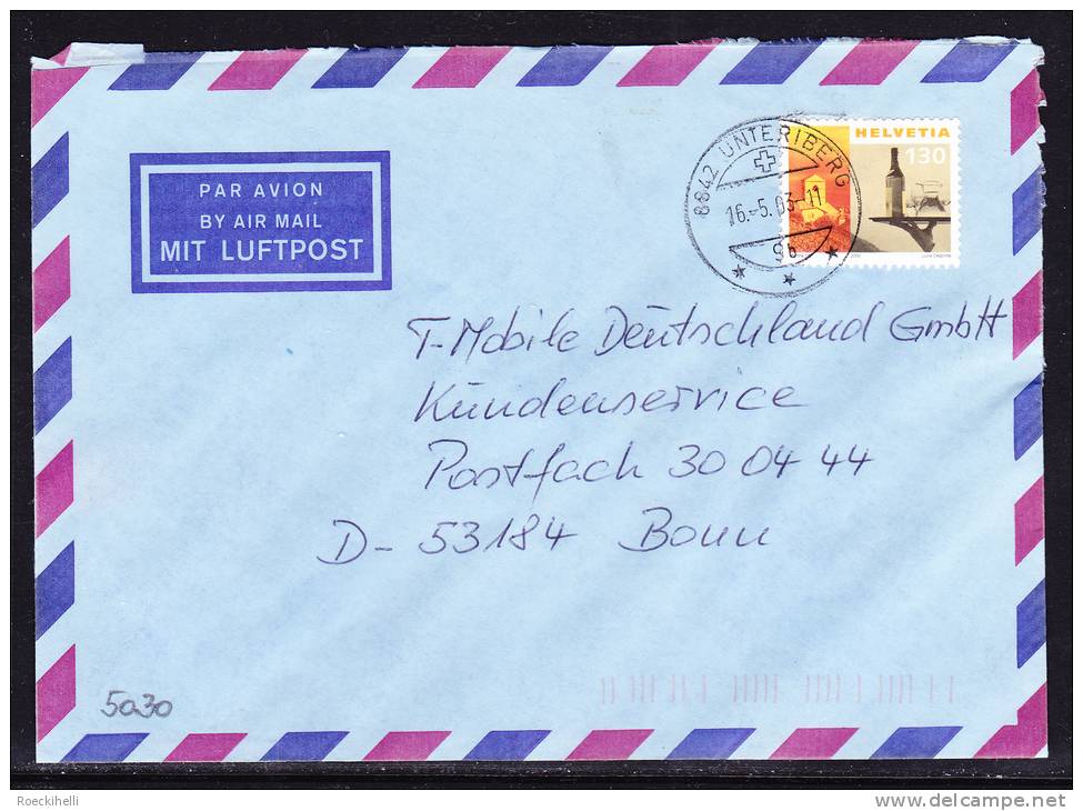 16.05.2003  -  Bedarfsbeleg (Luftpostkuvert), Gelaufen Von Unteriberg Nach Bonn  / D   -  Siehe Scan  (ch 5030) - Cartas & Documentos