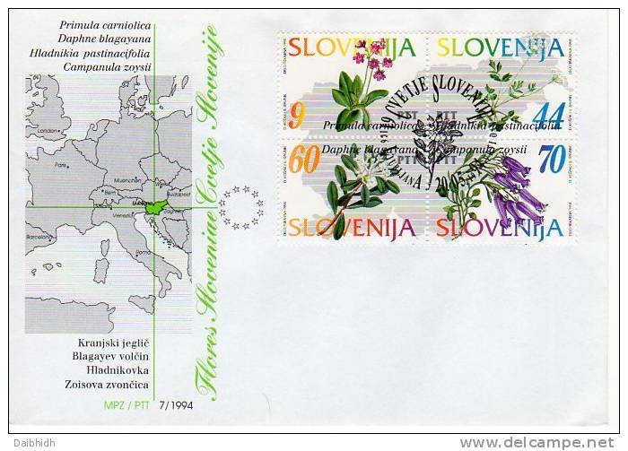 SLOVENIA 1994 Native Flora On FDC  Michel 82-85 - Slowenien