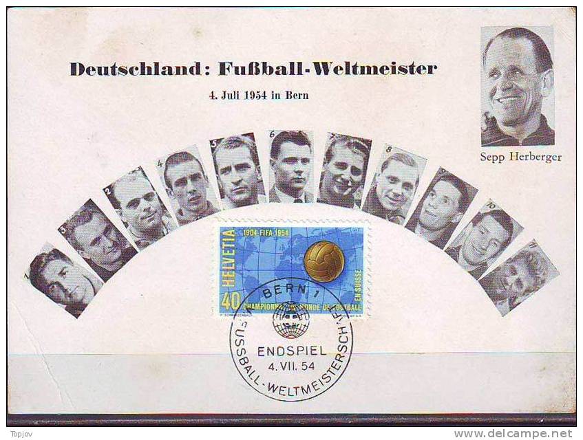 SWITZERLAND - HELVETIA. -  WM OFFICE  MAX. CARD -  DEUTSCHLAND  WINNER - 1954 - MINT - 1954 – Suiza
