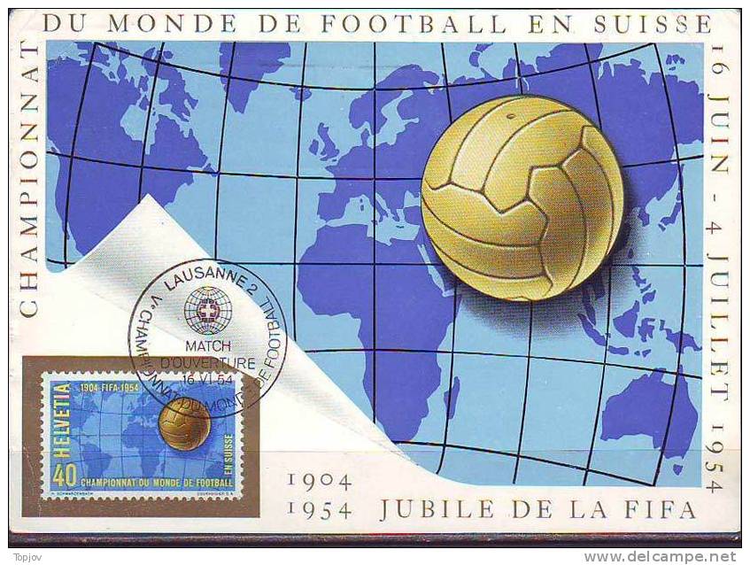 SWITZERLAND - HELVETIA. -  WM OFFICE  MAX. CARD - MATCH D´OUVERTURE  - 1954 - USED 1954 - 1954 – Switzerland