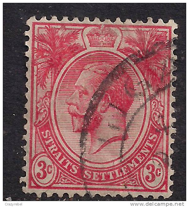 STRAITS SETTLEMENTS 1913 - 17 KGV 3ct RED USED STAMP...  ( J414 ) - Straits Settlements