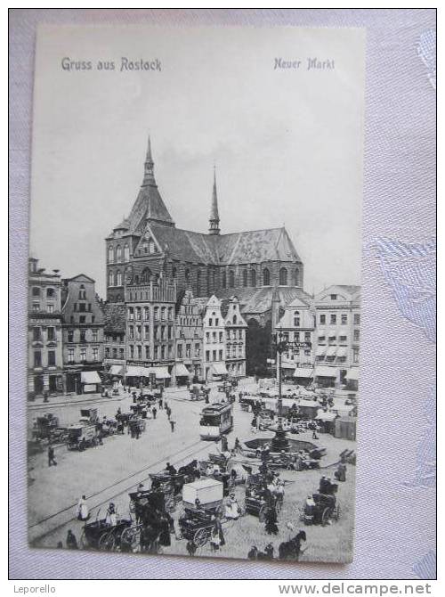 AK ROSTOCK Markt M.Strassenbahn Ca.1910 /   D*3463 - Rostock