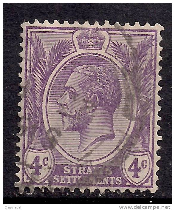 STRAITS SETTLEMENTS 1912 - 23 KGV 4ct VIOLET USED STAMP SG 223..( G491 ) - Straits Settlements