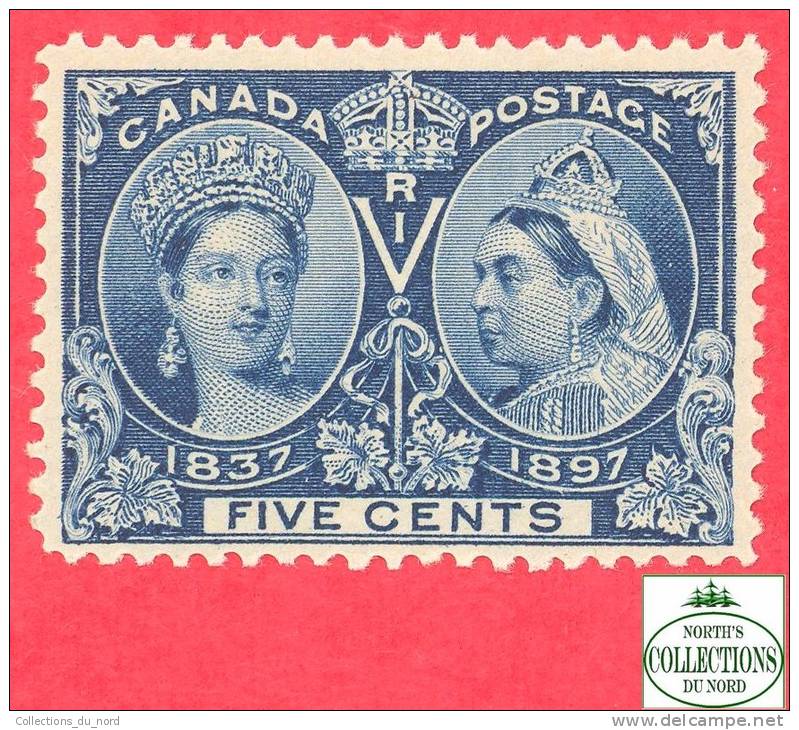 Canada # 54 Scott /Unisafe - MINT NEVER HINGED F/VF - 5 Cents - Diamond Jubilee Issue - Neuf  Sans Charnière F/VF - Unused Stamps