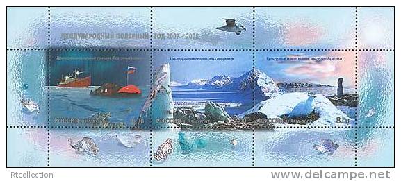 Russia 2007 The International Polar Year Arctic Regions Enviroment Georaphy Places Ships Ice Bird Animal MNH Michel BL98 - Nature