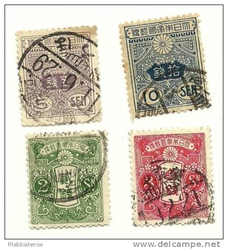 1913 - Giappone 120/21 + 123/24 Ordinaria C1413 - Usados