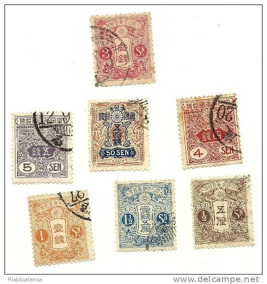 1914 - Giappone 128/30 + 132/134 + 141 Ordinaria C1416 - Used Stamps
