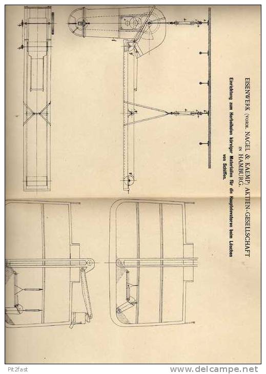 Original Patentschrift - Eisenwerk AG In Hamburg ,1901, Löscheinrichtung Für Schiffe , Feuerwehr !!! - Autres & Non Classés