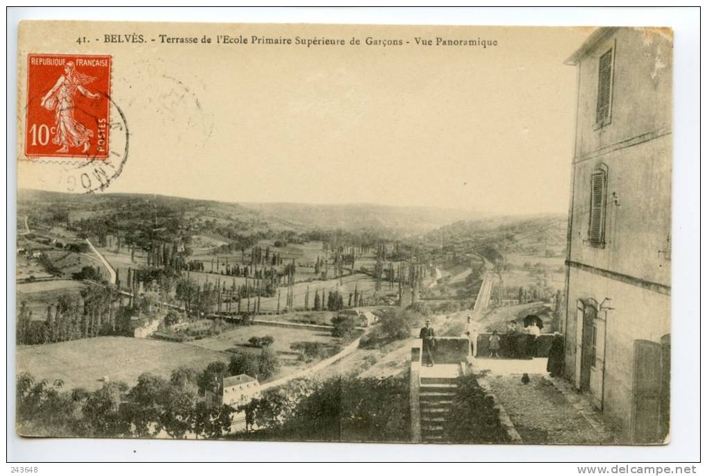 Belvès- Terrasse De L´école Primaire De Garçons- Vue Panoramique - Autres & Non Classés