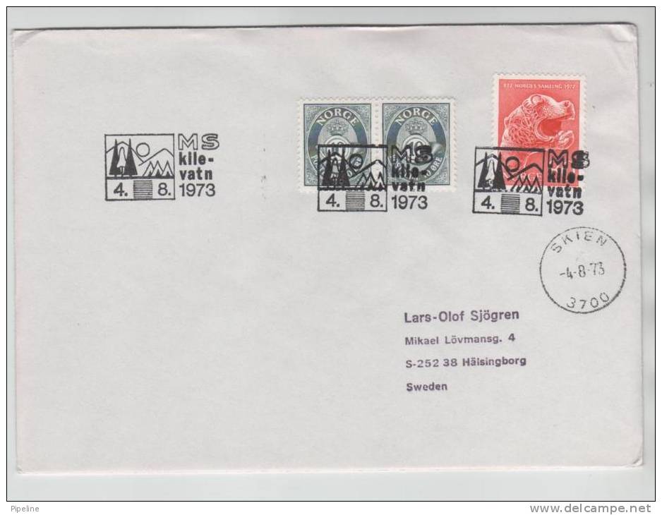 Norway Cover SCOUTING Skien 4-8-1973 MS KILEVATN 1973 Special Cancel Sent To Sweden - Other & Unclassified