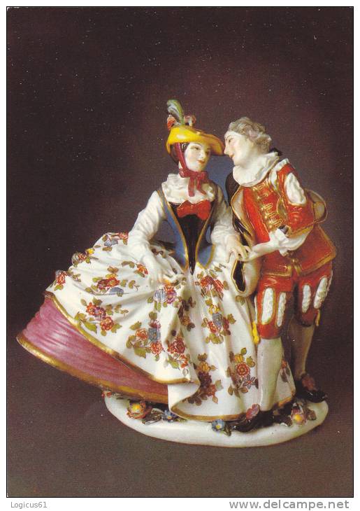 Lovers In Spanish Costume Porcelain,Johann Joachim Kandler Model - 1741.Porcelain Collectin-Zwing,Rare Postcard, Unused. - Objets D'art