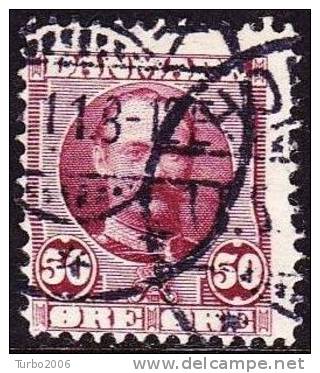DENMARK 1907 / 1912 King Frederik VIII 50 Ore Brown-carmine Y&T 60 - Usati