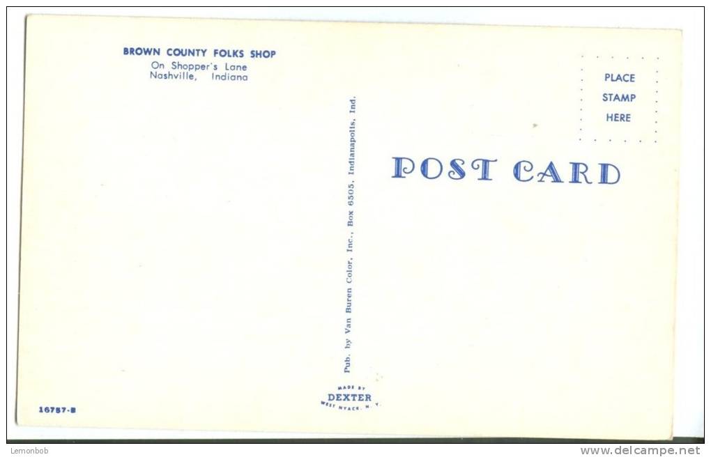 USA – United States, Brown County Folks Shop, Shopper's Lane, Indiana, 1950s Unused Postcard [P8028] - Otros & Sin Clasificación