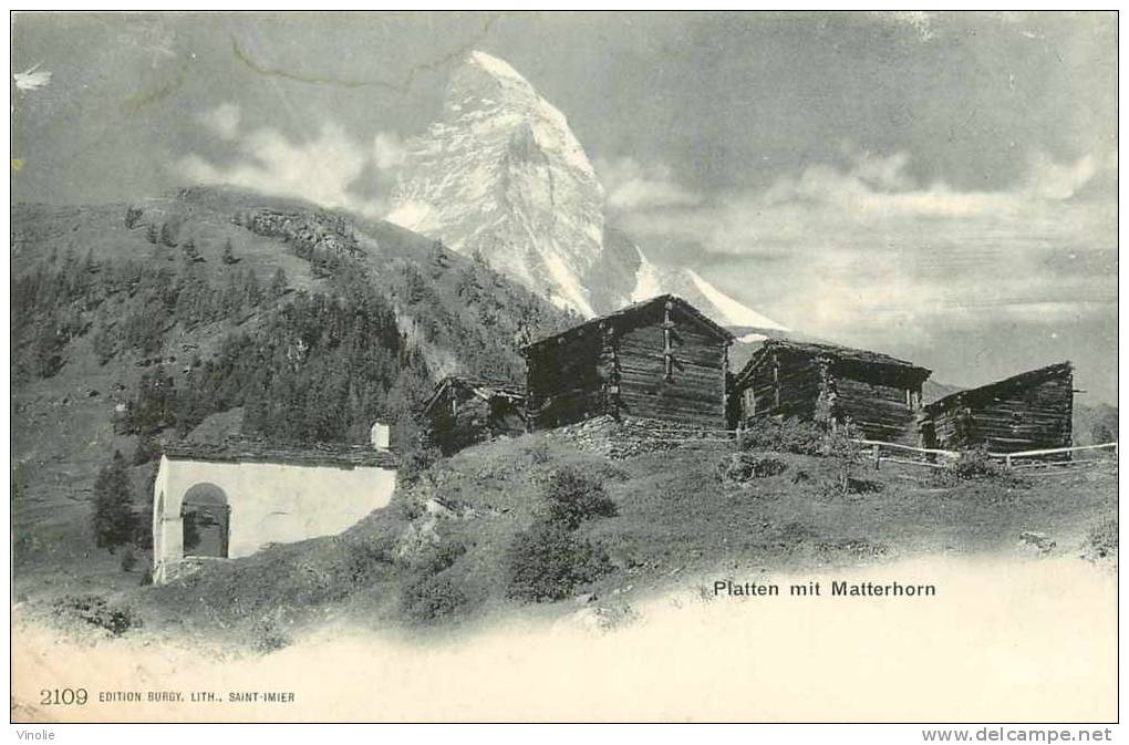 Suisse  : Réf : C-12-488 : Platten Mit Matterhorn - Matt