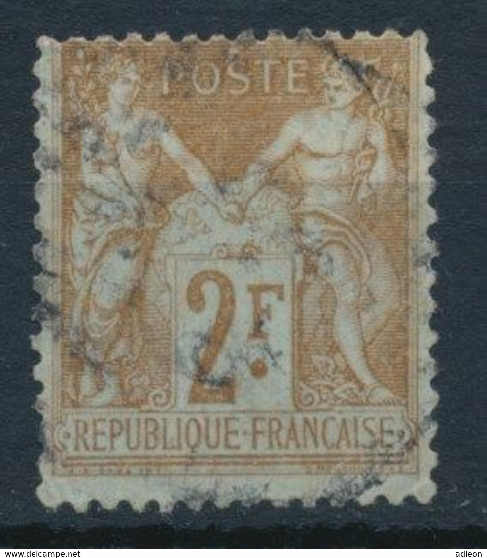 France- Type Sage YT 105 Oblitéré 2F Bistre Sur Azuré - 1898-1900 Sage (Tipo III)