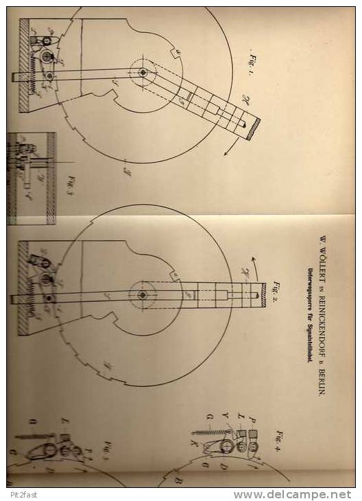 Original Patentschrift - W. Wöllert In Reinickendorf  B. Berlin , 1901 , Signalstellhebel , Straßenbahn , Eisenbahn !!! - Sonstige & Ohne Zuordnung