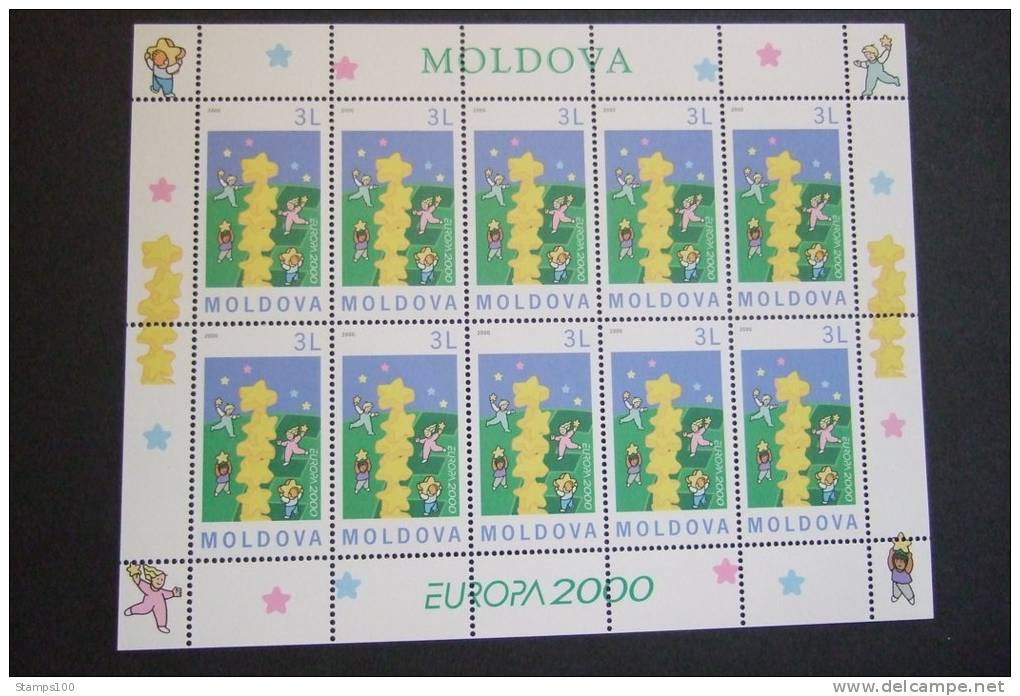 MOLDOVA 2000 EUROPA CEPT  SHEETLET OF 10 STAMPS  MNH **   (1040100-600) - 2000