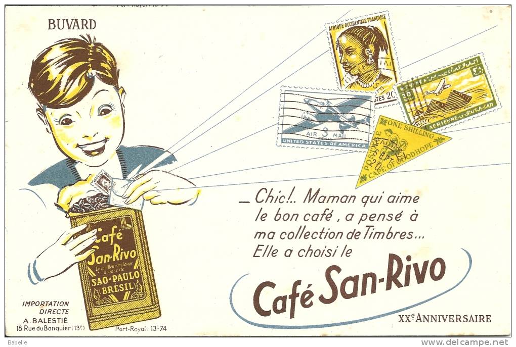Buvard - Café " SAN RIVO " Chic ! Maman Qui Aime Le Bon Café  ..... - Kaffee & Tee