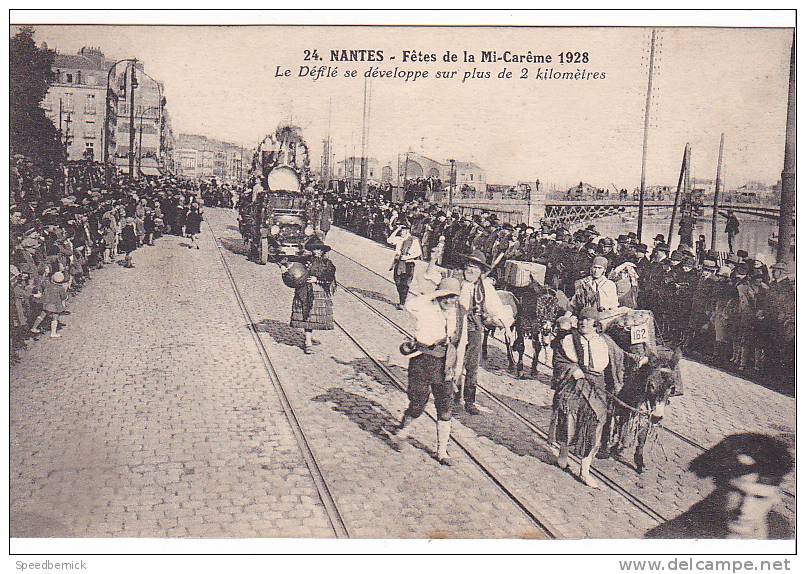 20535 Nantes (44 France) Fetes Mi Careme 1928 Defilé Developpe 2 Kilometres -24 Nozais Ane Gitan Gitane - Nantes