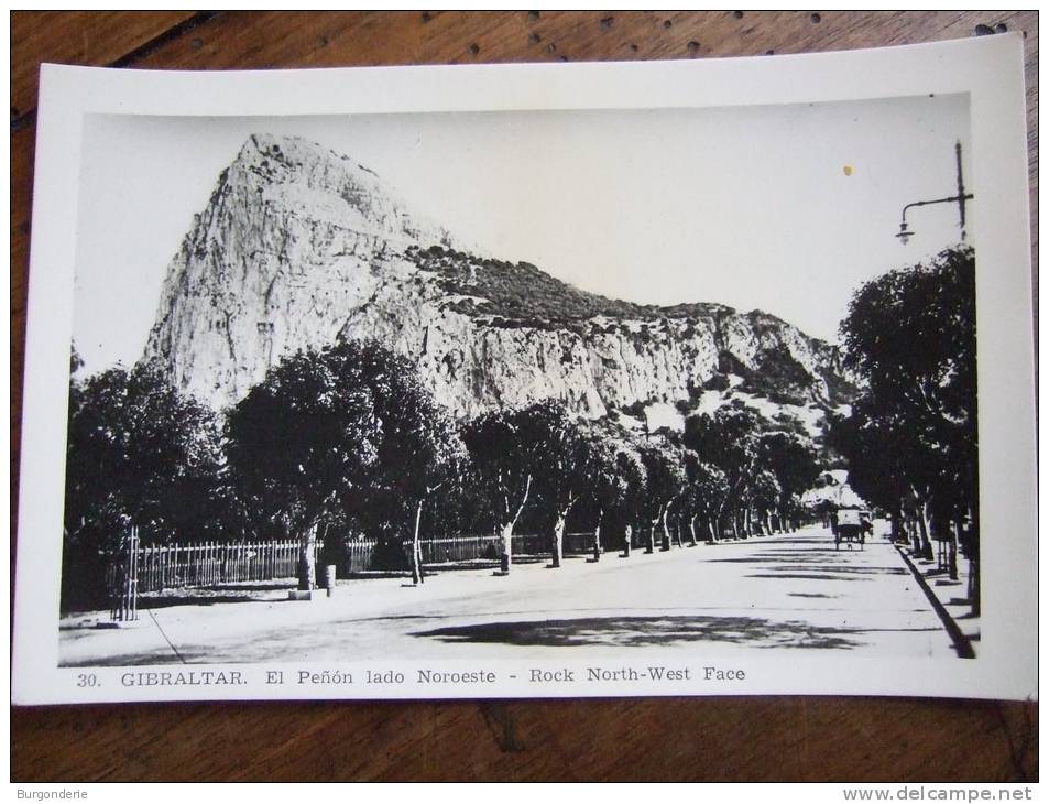 GIBRALTAR / EL PENON LADO NOROESTE / BELLE CARTE PHOTO ANIMEE (CHARRETTE) / N°30 - Gibraltar