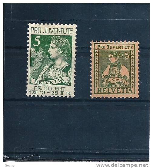 SUISSE  N°137+155 * 1913/17 Cote =25,00€ - Unused Stamps