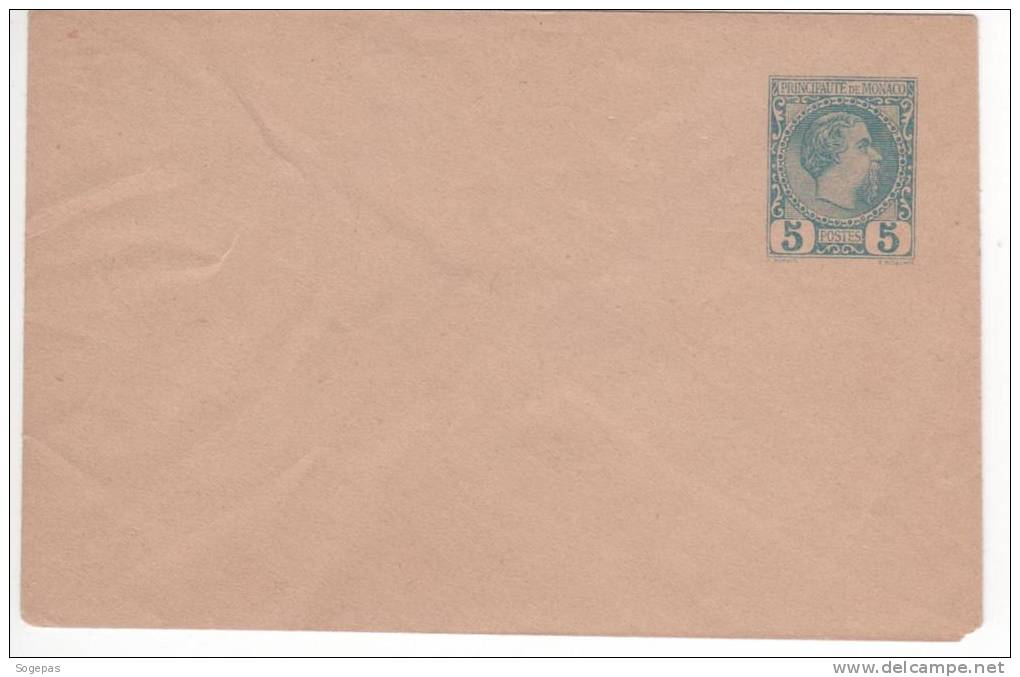 MONACO  ENVELOPPE N° 300 PRINCE CHARLES III 5 C BLEU - Entiers Postaux