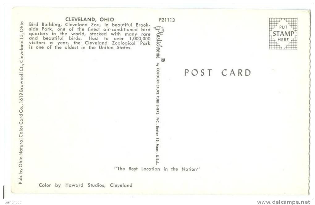 USA – United States, Bird Building, Cleveland Zoo, Brookside Park, Cleveland, Ohio, Unused Postcard [P8050] - Cleveland