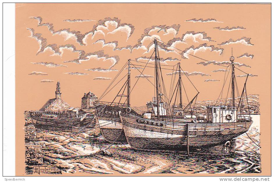 20552 Port De Pêche à Marée Basse CAMARET (29 France) Dessin-Henri Touleron -K325 -bateau  CM 3066 - Pêche