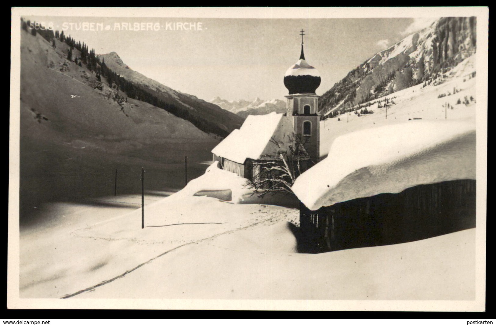 ALTE POSTKARTE STUBEN AM ARLBERG KIRCHE Klösterle Kloesterle Austria Autriche Winter Hiver Snow Neige Cpa Postcard AK - Stuben