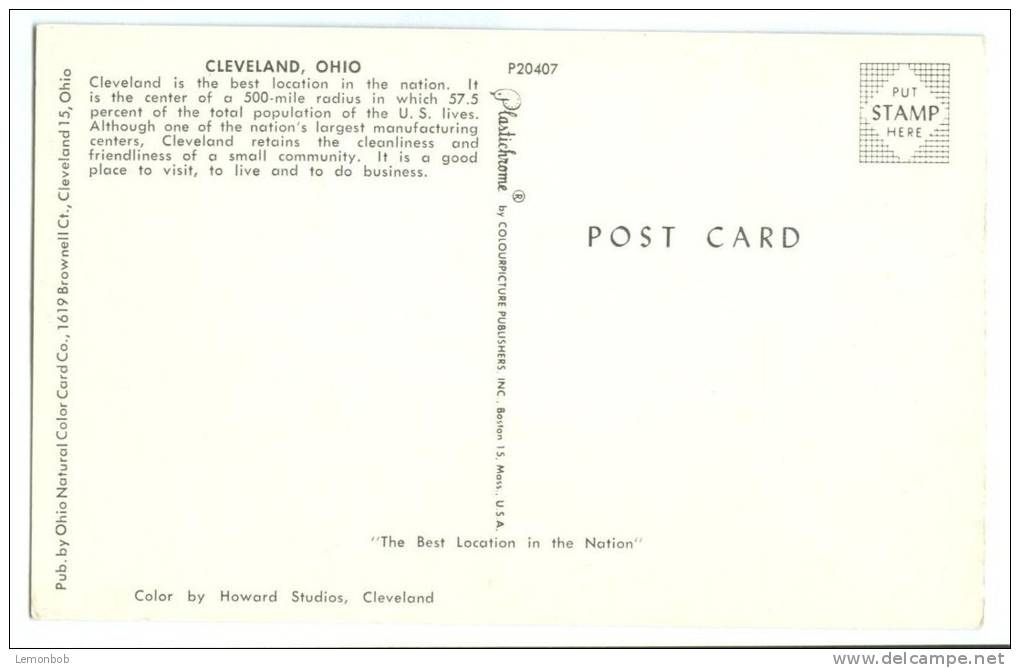 USA, Cleveland, Ohio At Night Unused Postcard [P8057] - Cleveland